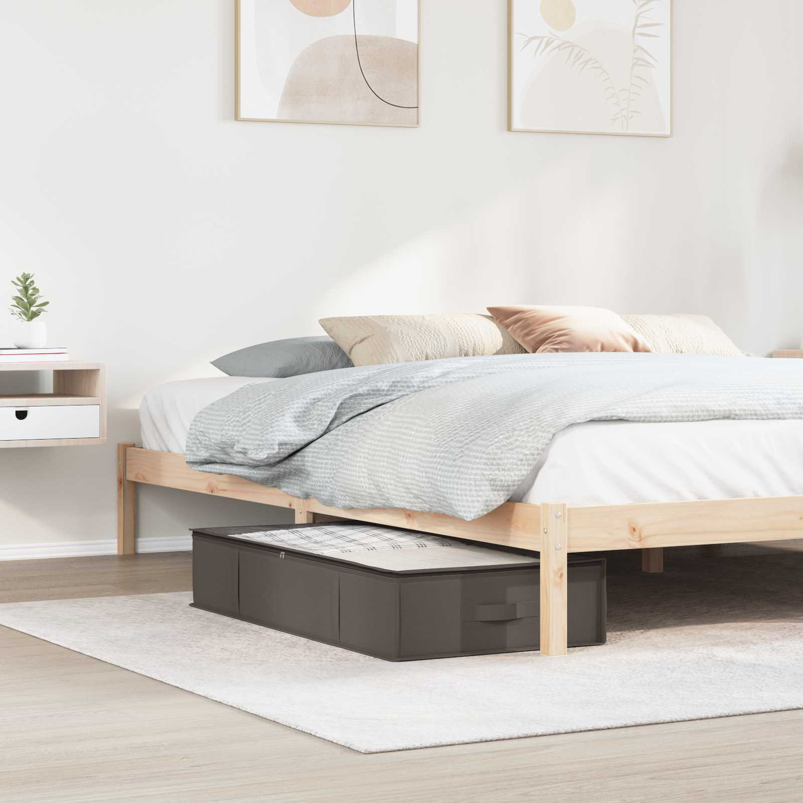 vidaXL Aufbewahrungsbox mit transparentem Oberfenster 2 pcs Grau