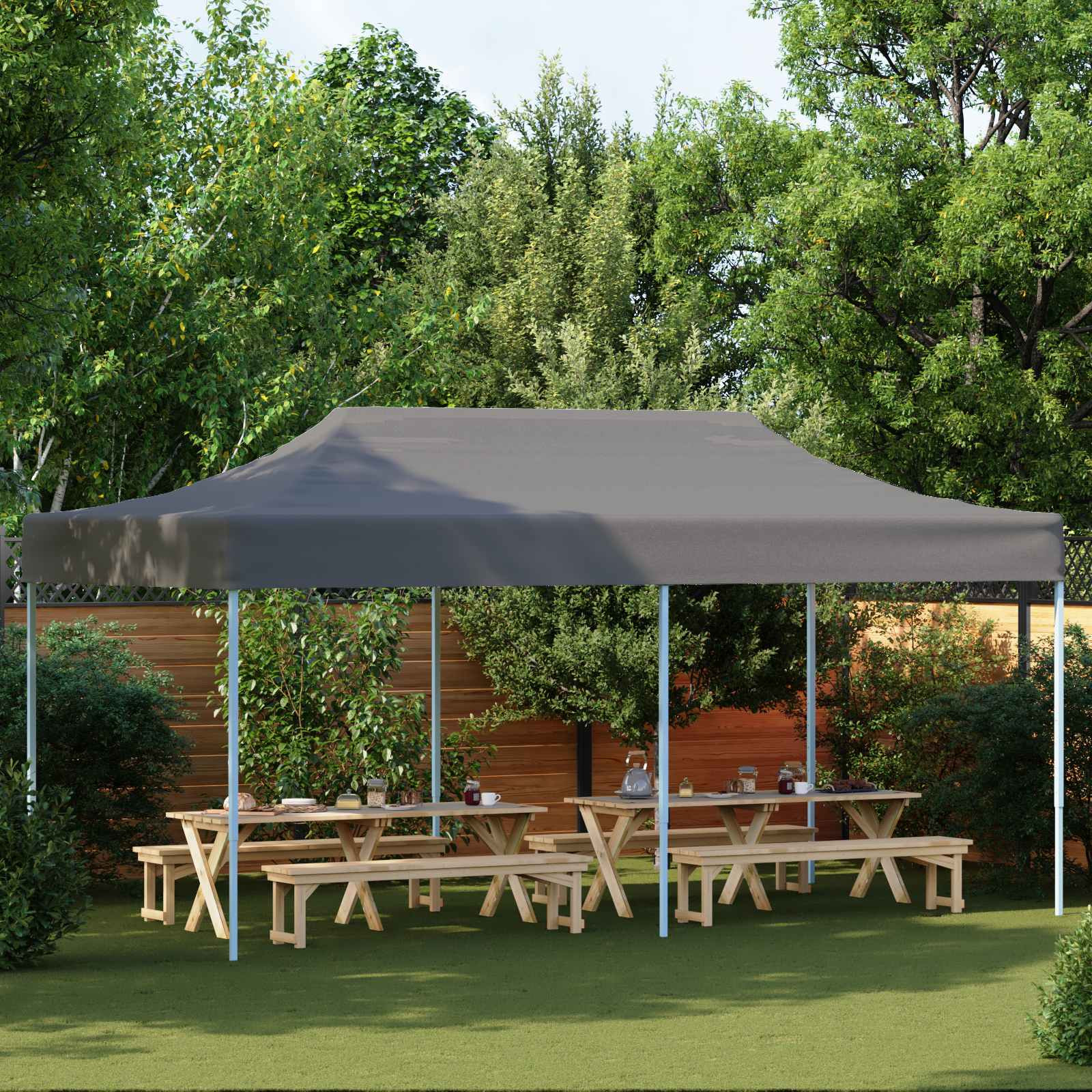 vidaXL Party-Zelt Anthrazit 291 x 580 x 315 cm Oxford-Stoff