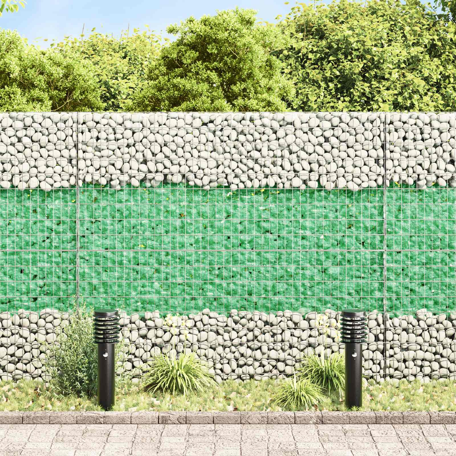 vidaXL Gartensteine Hellgrün 12 cm Glas