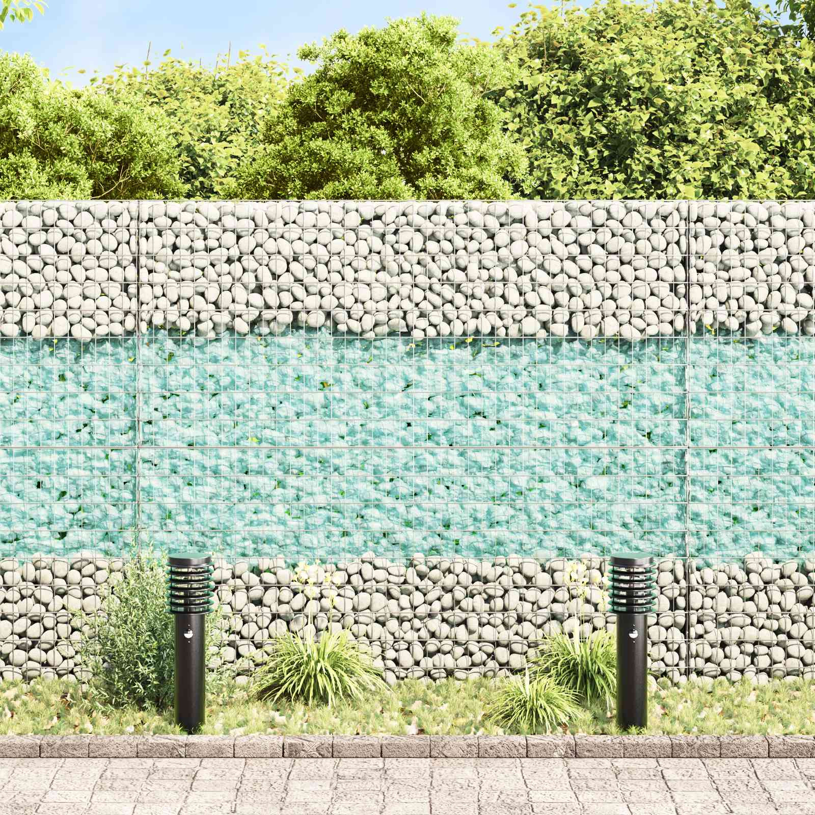 vidaXL Gartensteine Türkis 12 cm Glas