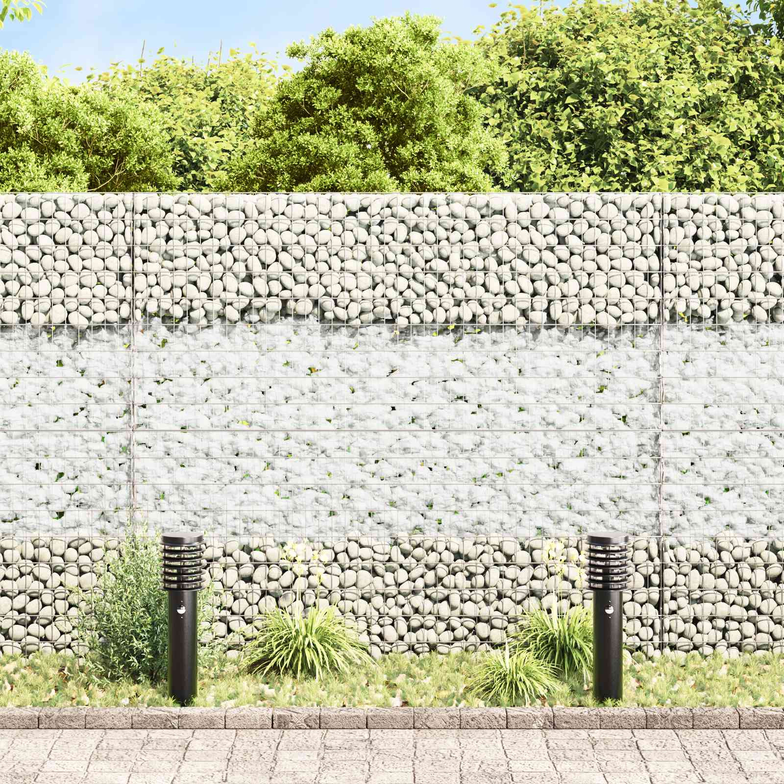 vidaXL Gartensteine Weiß 12 cm Glas
