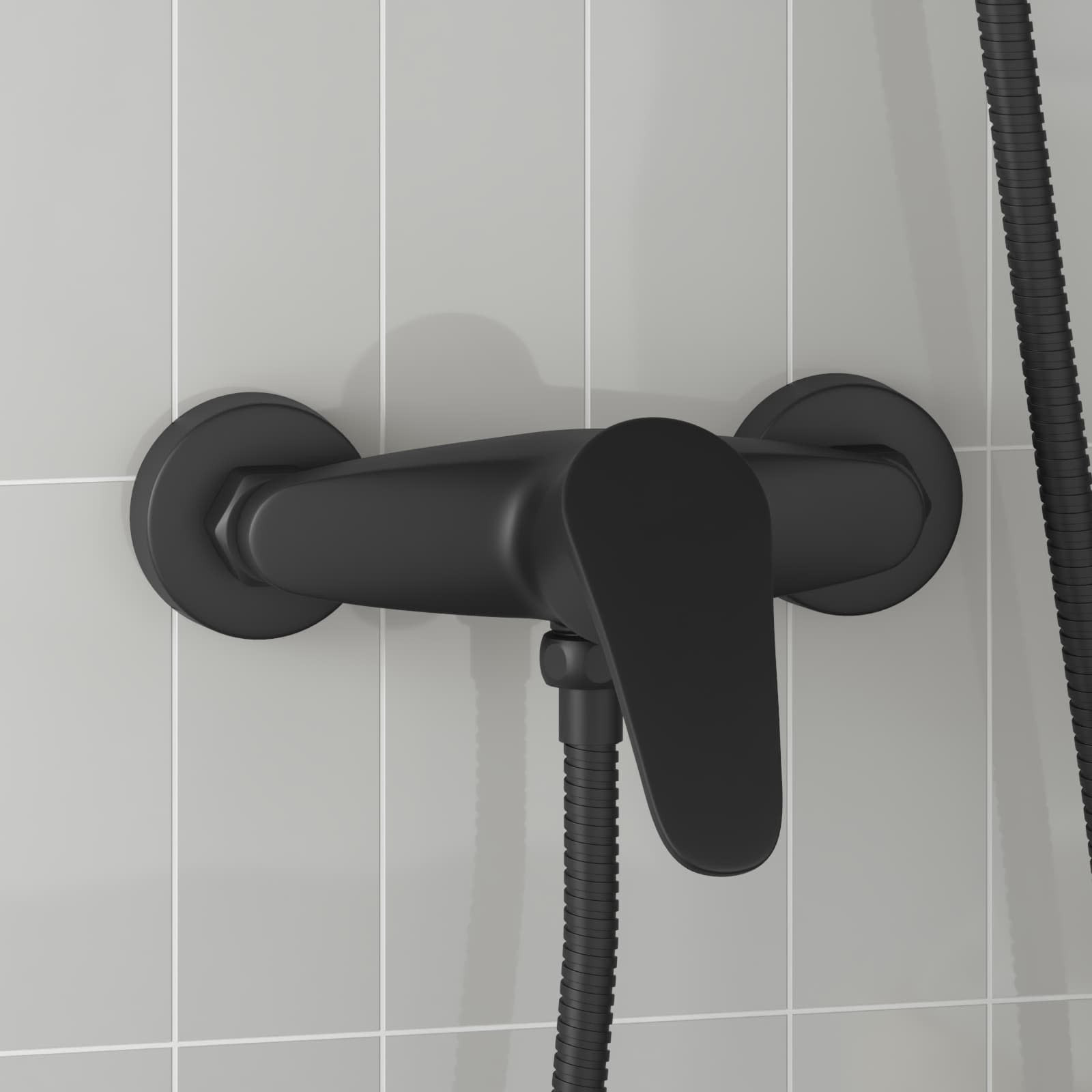 vidaXL Duschmischer Schwarz G 1 / 2 Zoll