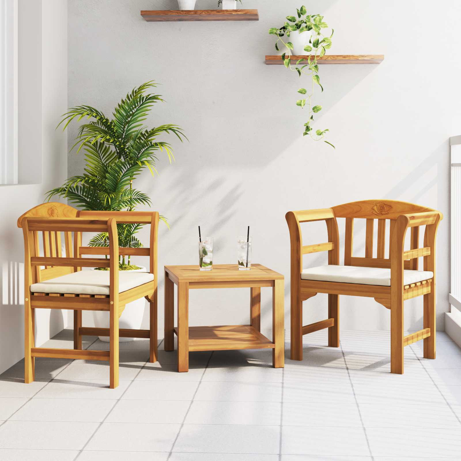 vidaXL Rosenbank Natur 68,5 x 46 x 82,5 cm Massivholz Akazie