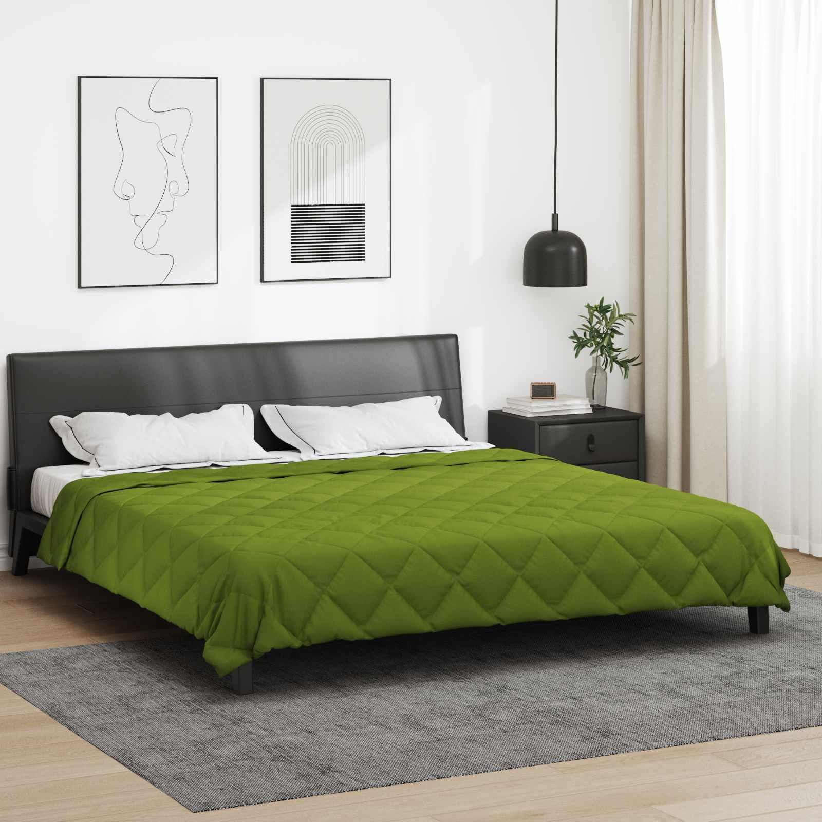 vidaXL Sommerdecke 240 x 260 cm Sommer 200 gsm Grün