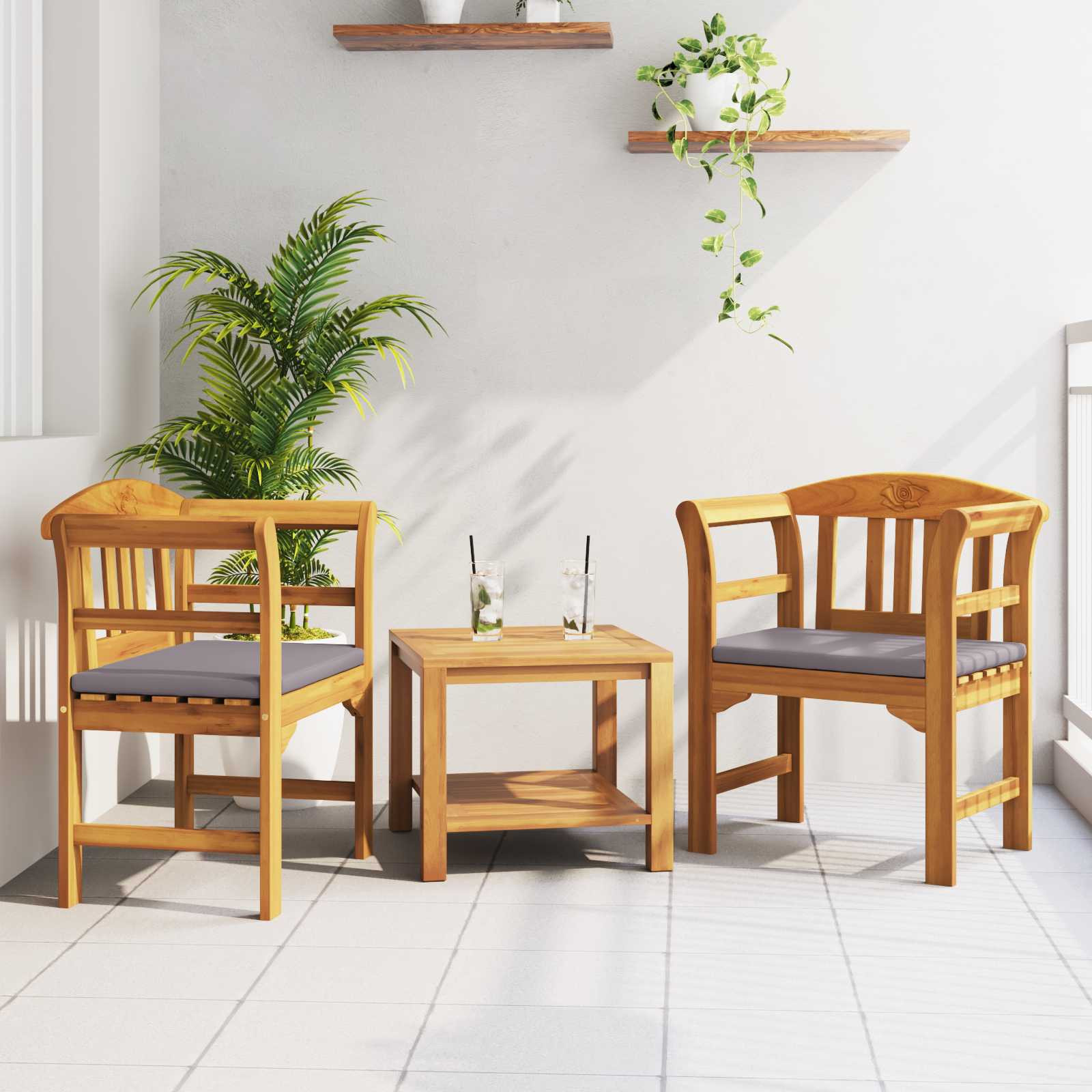 vidaXL Rosenbank Natur 68,5 x 46 x 82,5 cm Massivholz Akazie