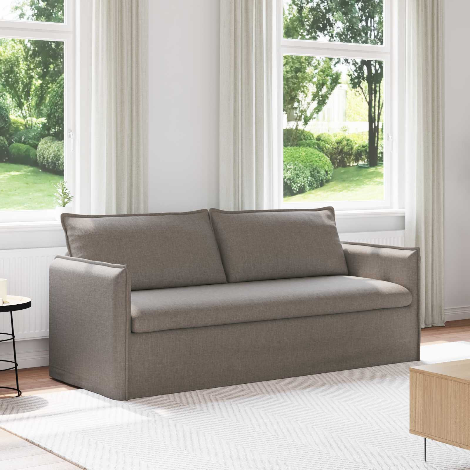 vidaXL Sofa Taupe 196 x 82 x 85 cm Stoff