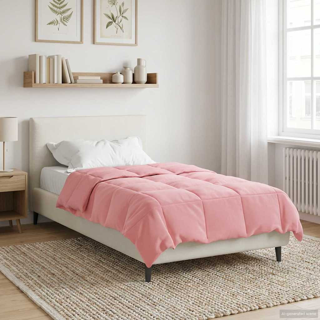 vidaXL Sommerdecke Gepolstert Rosa 135 x 200 cm Mikrofaser