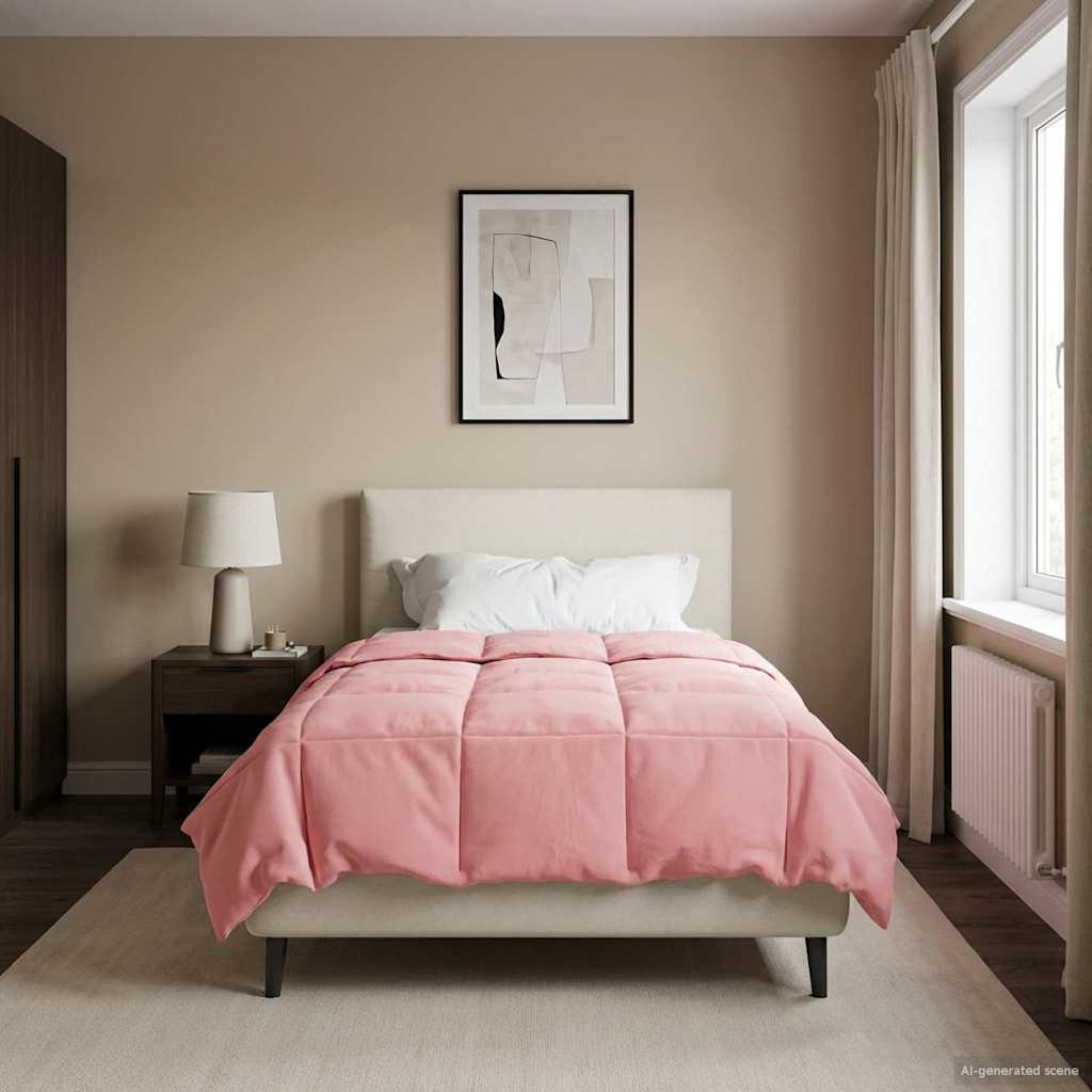 vidaXL Sommerdecke Gepolstert Rosa 140 x 200 cm Mikrofaser