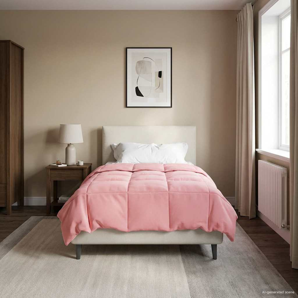 vidaXL Sommerdecke Gepolstert Rosa 155 x 200 cm Mikrofaser