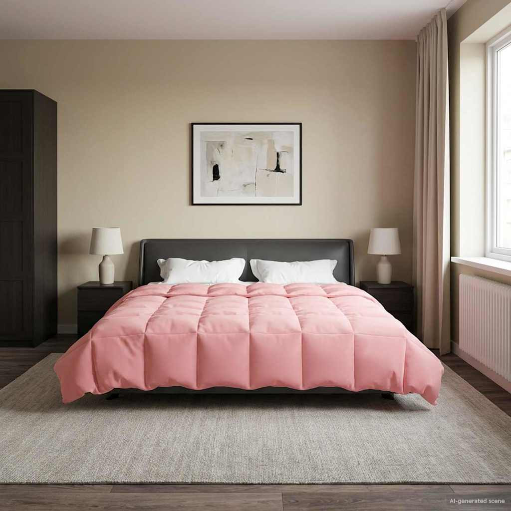 vidaXL Sommerdecke Gepolstert Rosa 200 x 200 cm Mikrofaser