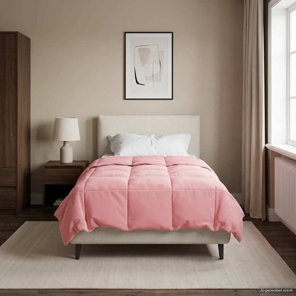 vidaXL Sommerdecke Gepolstert Rosa 135 x 220 cm Mikrofaser