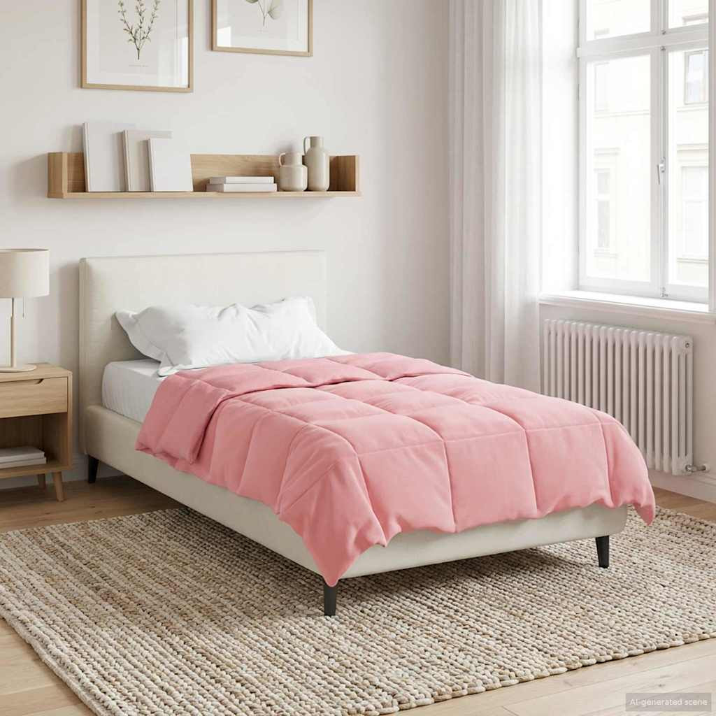 vidaXL Sommerdecke Gepolstert Rosa 140 x 220 cm Mikrofaser