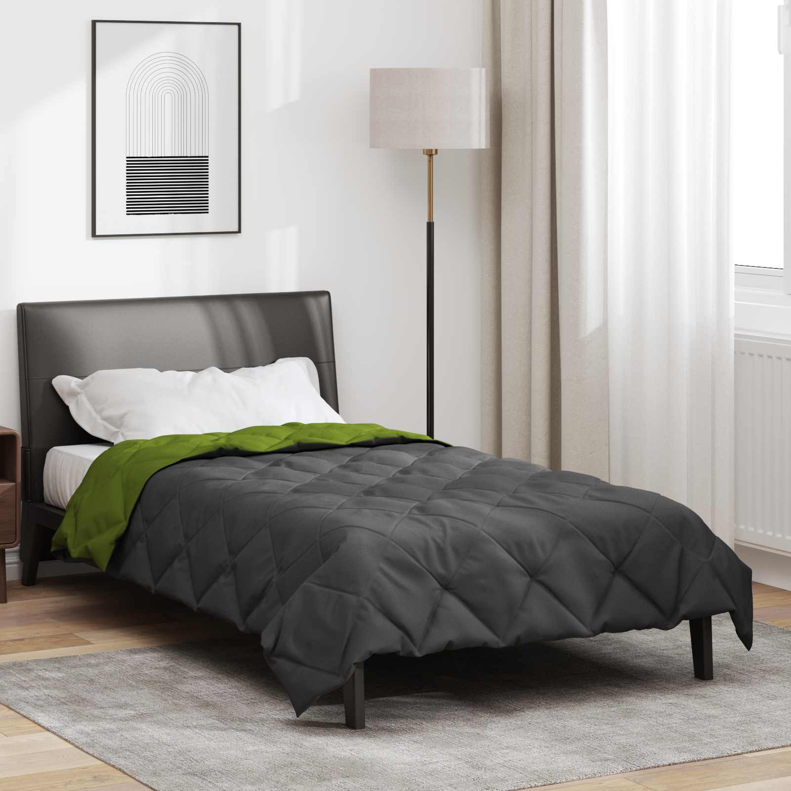 vidaXL Sommerdecke 220 x 140 cm Sommer 200 gsm Grün und Anthrazit