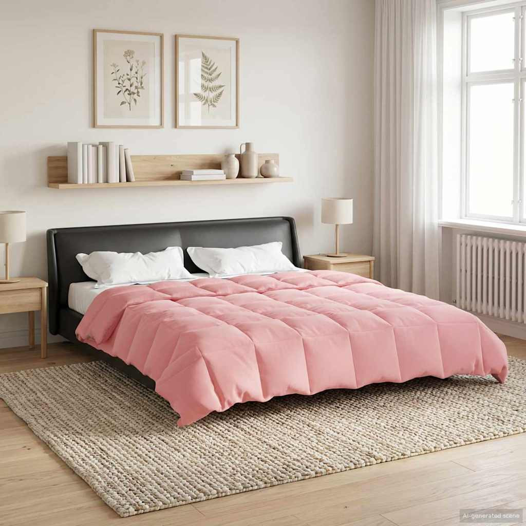 vidaXL Sommerdecke Gepolstert Rosa 200 x 220 cm Mikrofaser