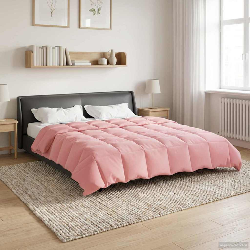 vidaXL Sommerdecke Gepolstert Rosa 220 x 240 cm Mikrofaser
