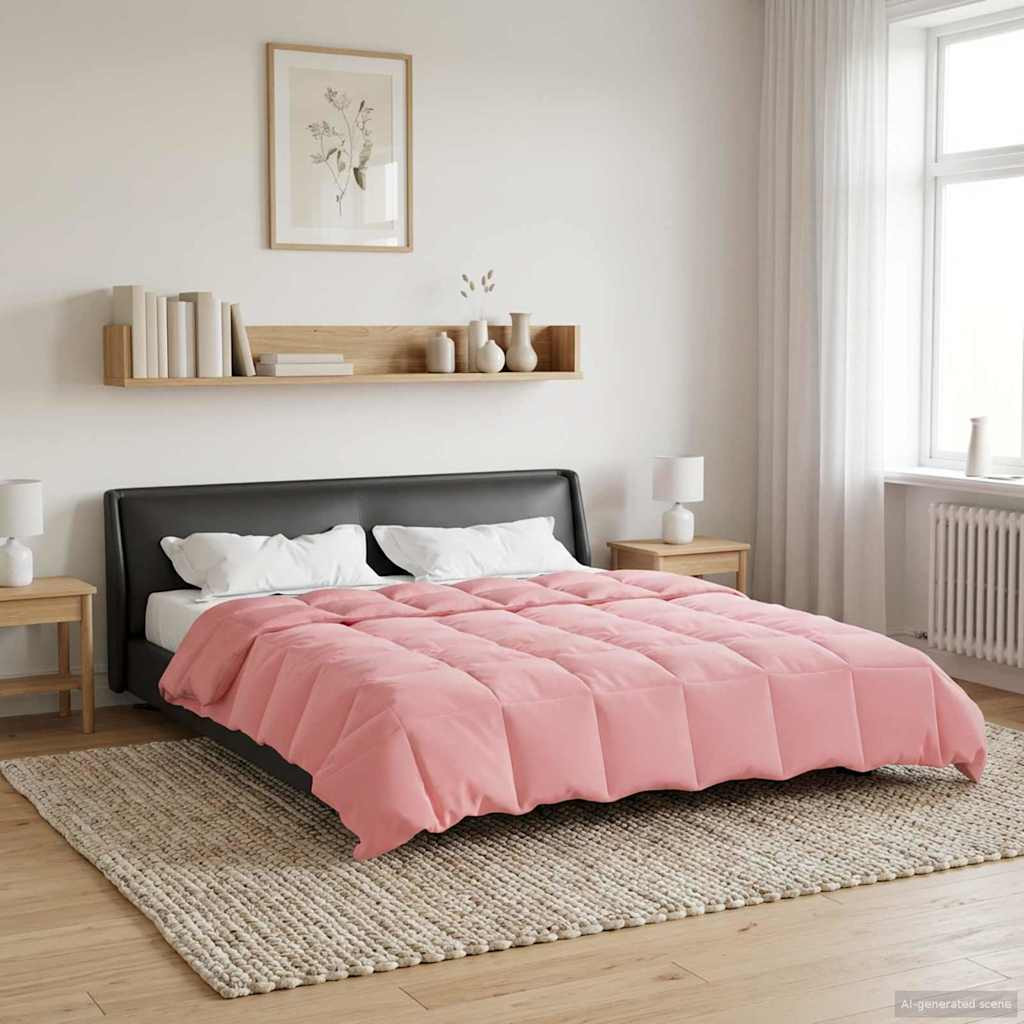 vidaXL Sommerdecke Gepolstert Rosa 240 x 260 cm Mikrofaser