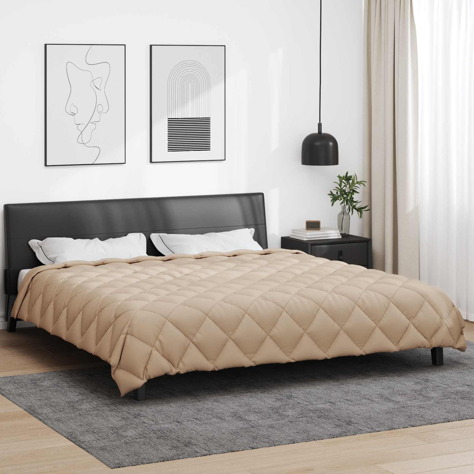vidaXL Winterbettdecke 240 x 260 cm 450 g/m² Taupe