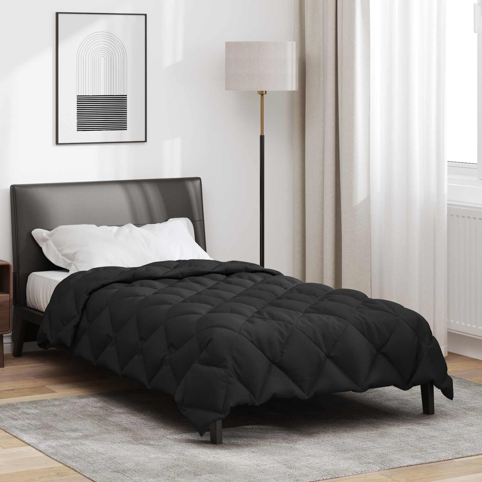 vidaXL Winterbettdecke 140 x 200 cm 450 g/m² Schwarz
