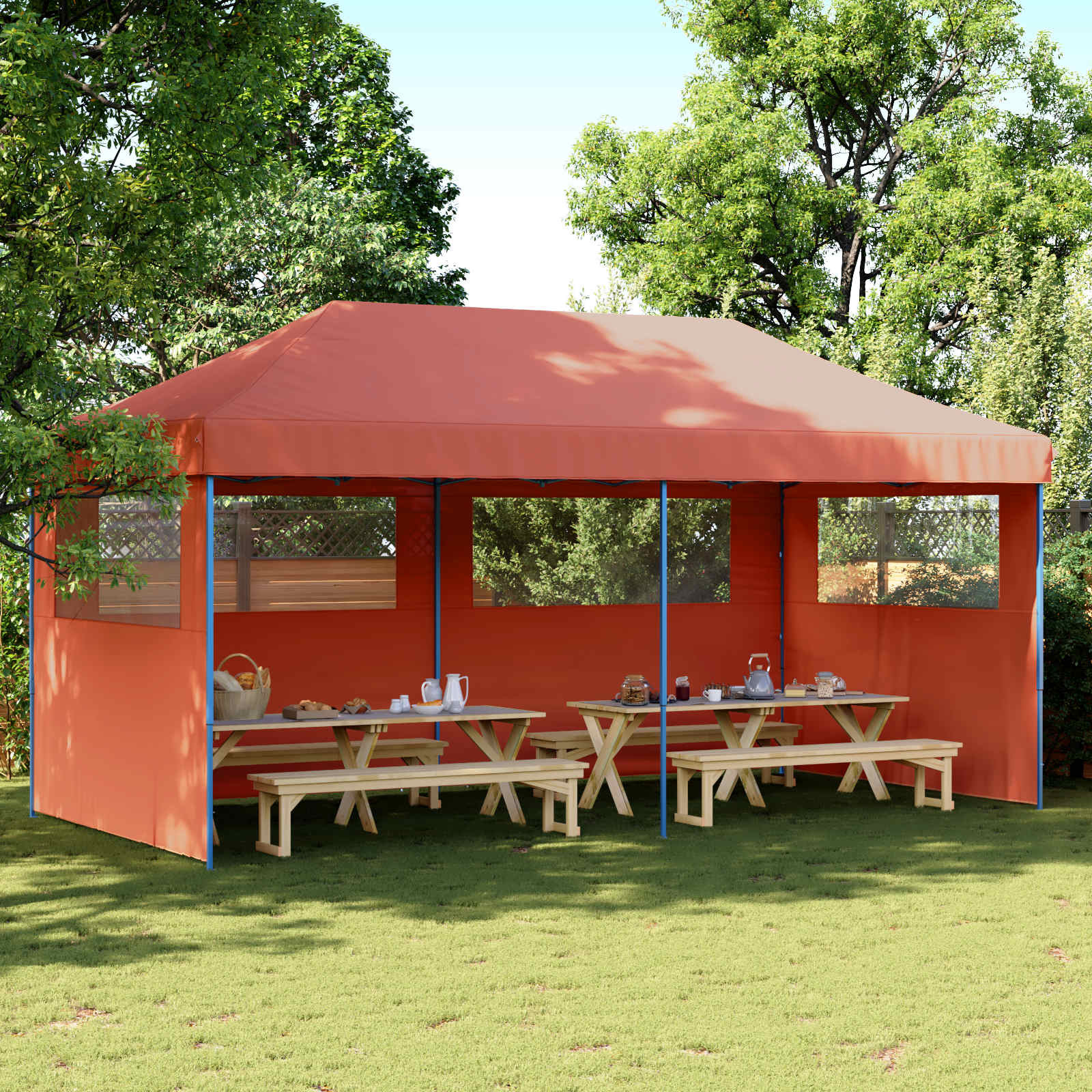 vidaXL Party-Zelt Terrakotta 292 x 580 x 315 cm Oxford-Stoff