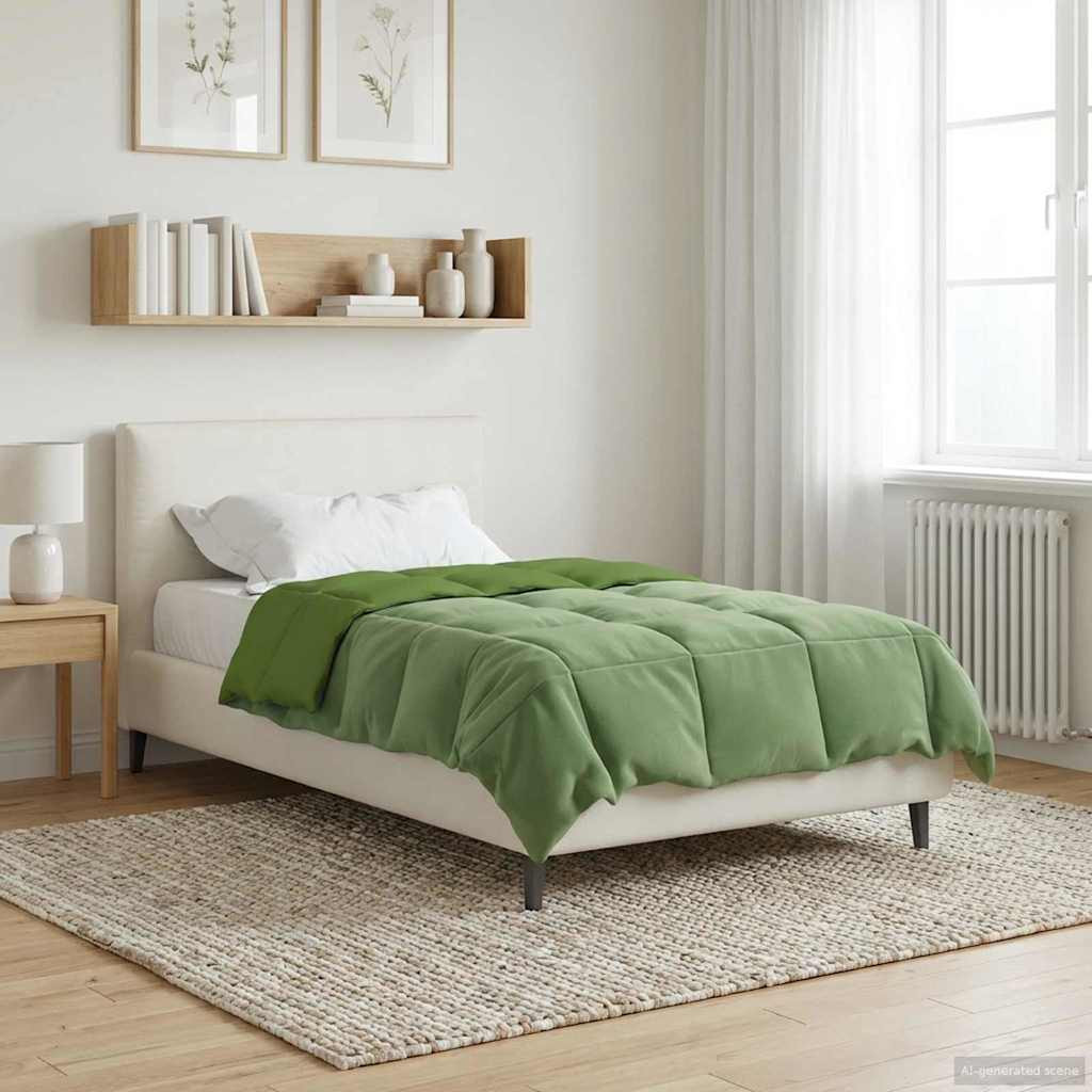 vidaXL Sommerdecke Gepolstert Grün 140 x 220 cm Mikrofaser