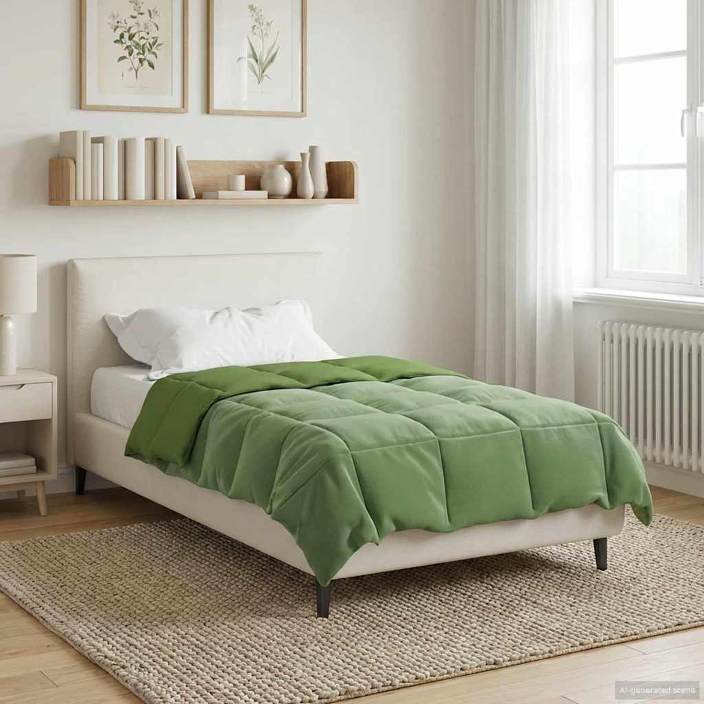 vidaXL Sommerdecke Gepolstert Grün 155 x 220 cm Mikrofaser