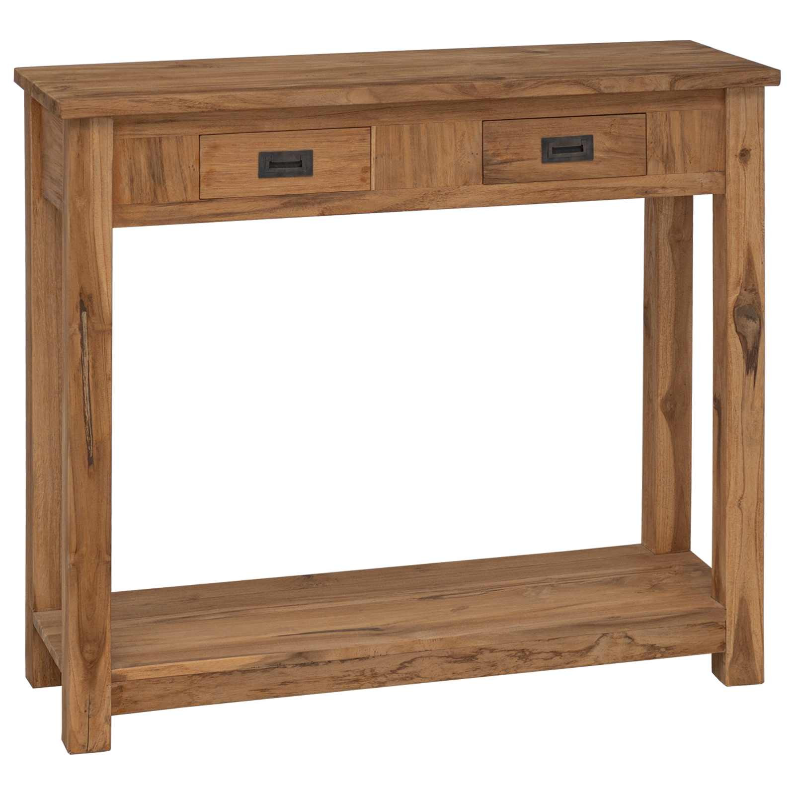 vidaXL Konsolentisch Natur 90 x 30 x 80 cm Massivholz Teak