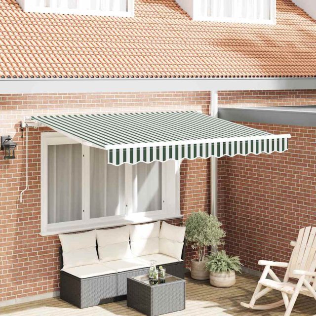 vidaXL Einziehbare Markise Grün 300 x 200 cm Stoff