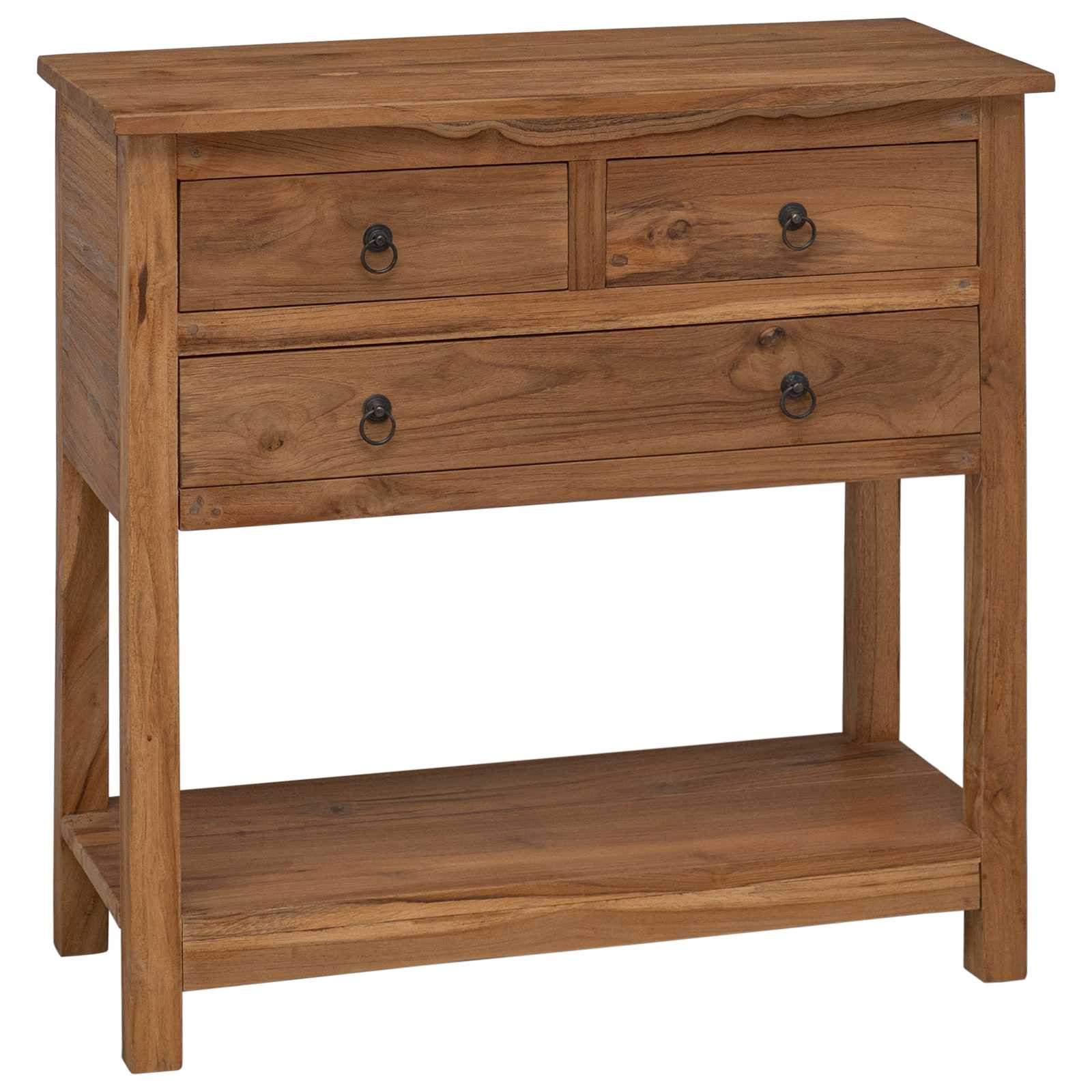 vidaXL Sideboard Natur 79 x 35 x 80 cm Massivholz Teak