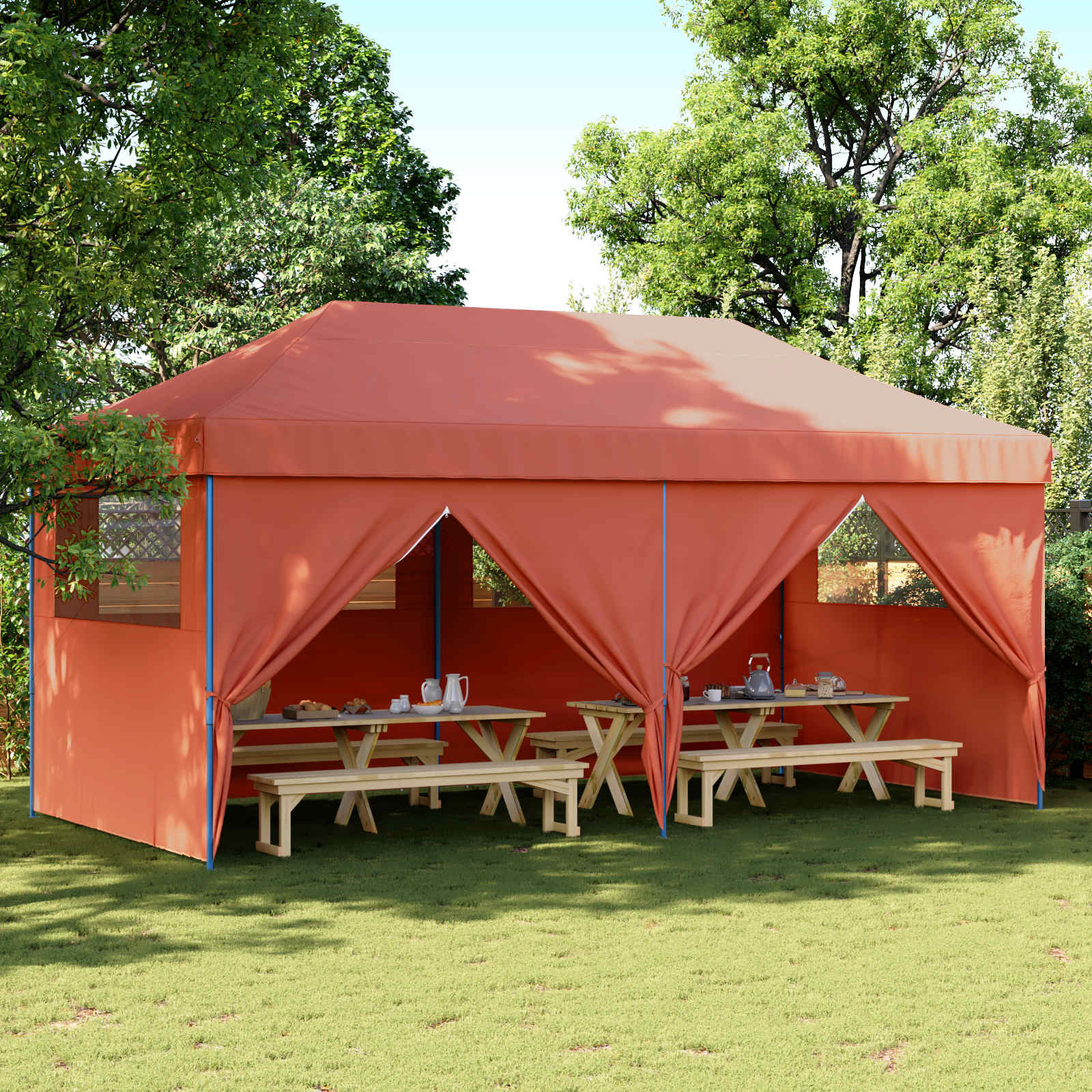 vidaXL Party-Zelt Terrakotta 292 x 580 x 315 cm Oxford-Stoff