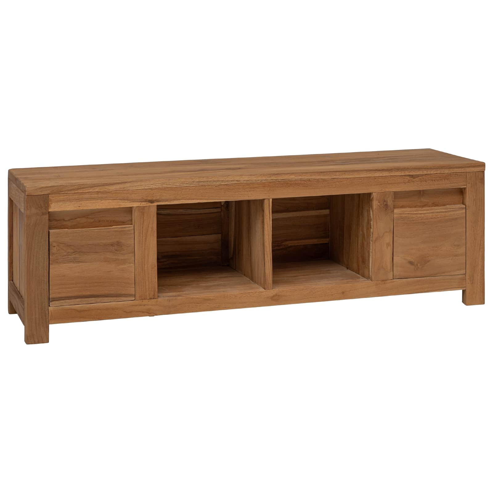 vidaXL TV-Schränk 110 x 30 x 35 cm Natur Massivholz Teak