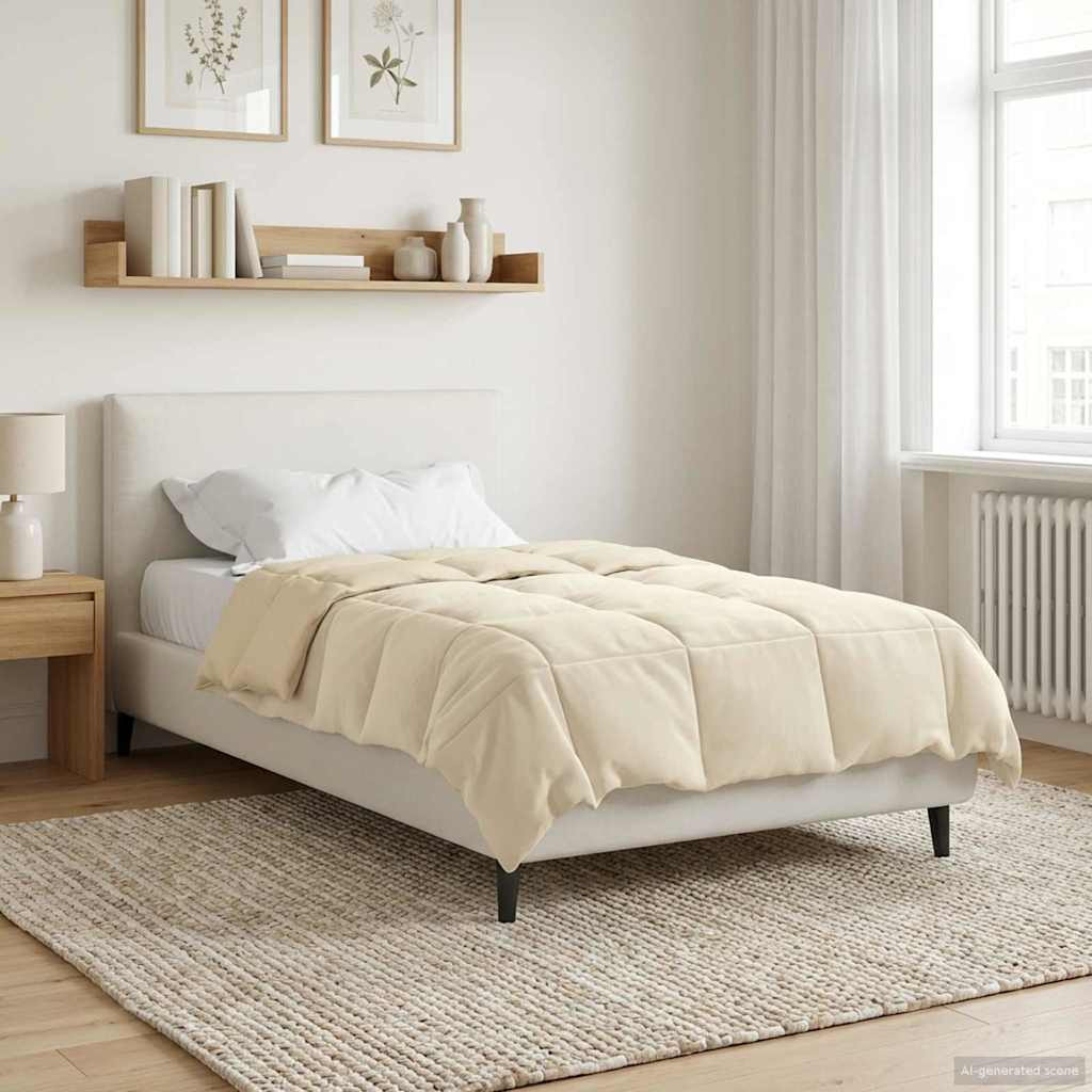 vidaXL Sommerdecke Gepolstert Creme 140 x 200 cm Mikrofaser
