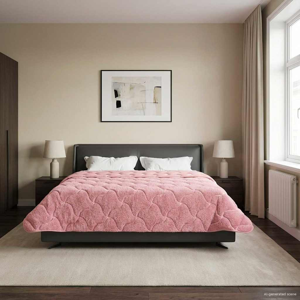 vidaXL Sommerdecke Rosa 220 x 240 cm Mikrofaser und Teddy-Fleece