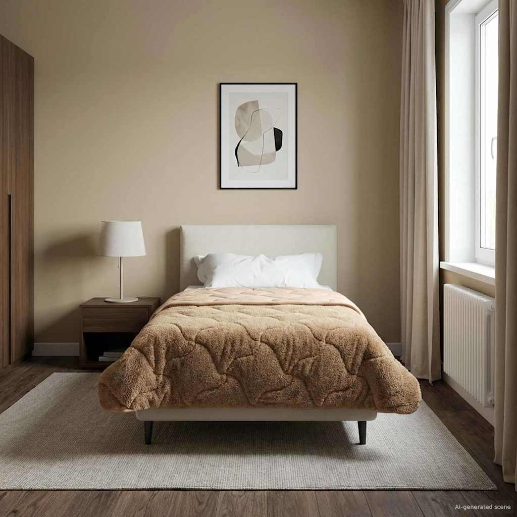 vidaXL Sommerdecke Taupe 155 x 200 cm Mikrofaser und Teddy-Fleece