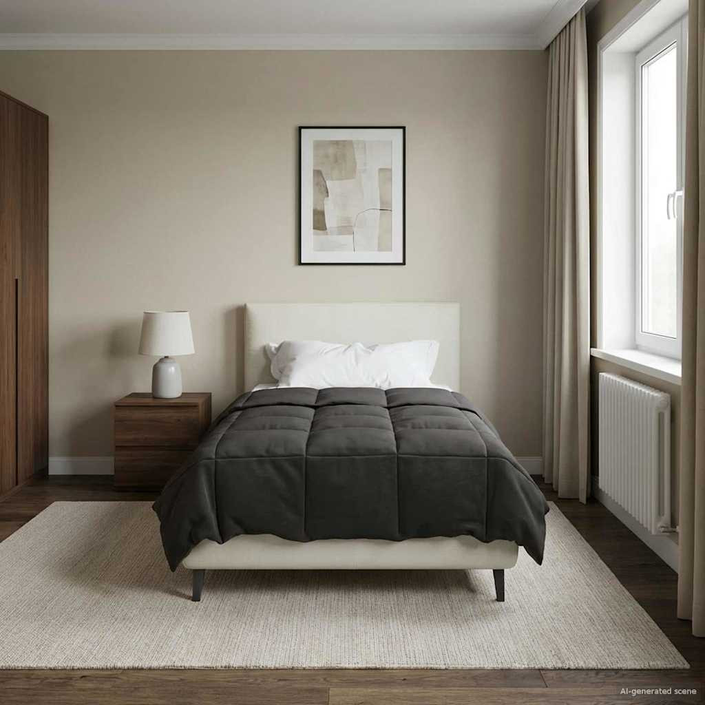 vidaXL Ganzjahresbettdecke Anthrazit 140 x 200 cm Mikrofaser