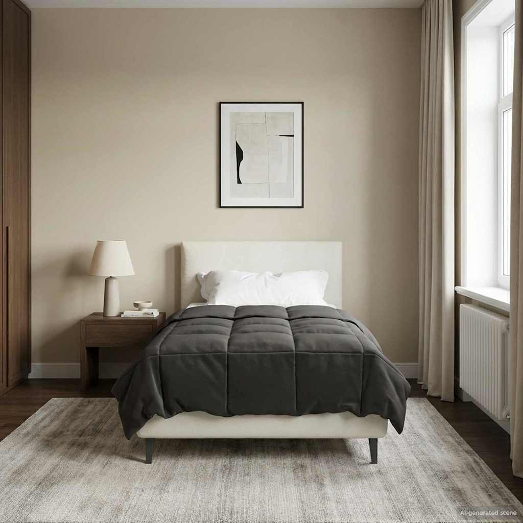 vidaXL Ganzjahresbettdecke Anthrazit 155 x 200 cm Mikrofaser