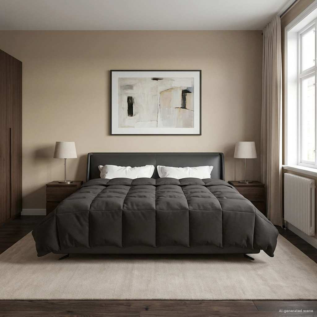 vidaXL Ganzjahresbettdecke Anthrazit 200 x 200 cm Mikrofaser
