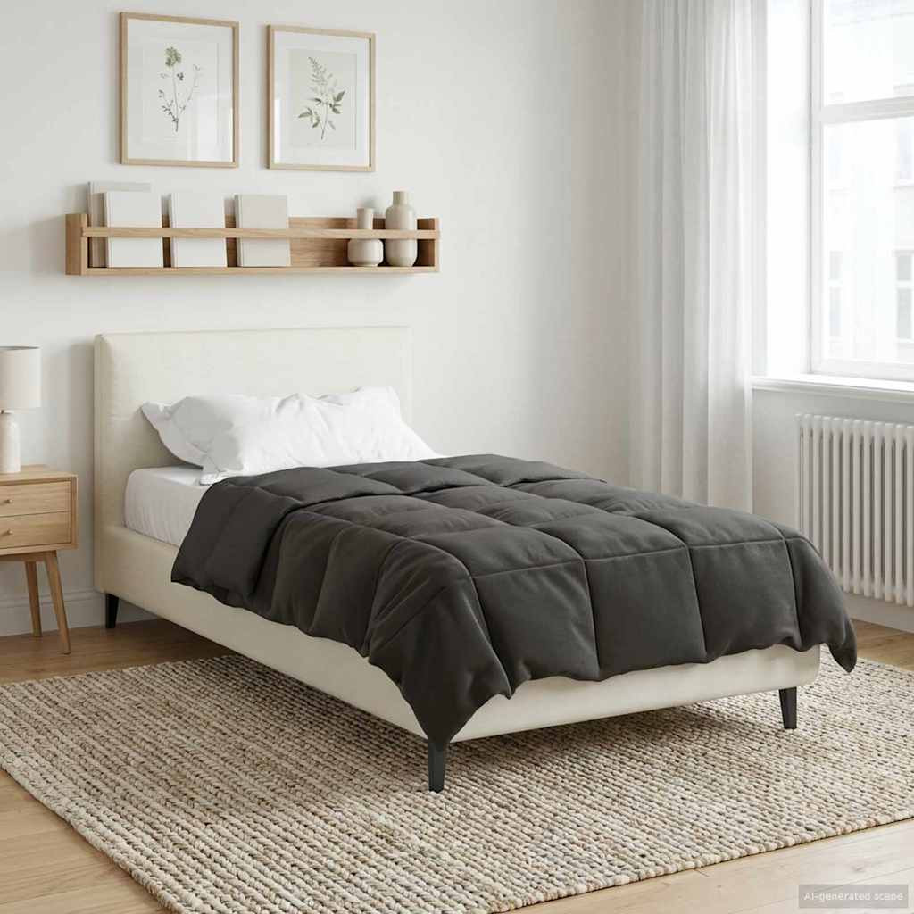 vidaXL Ganzjahresbettdecke Anthrazit 140 x 220 cm Mikrofaser