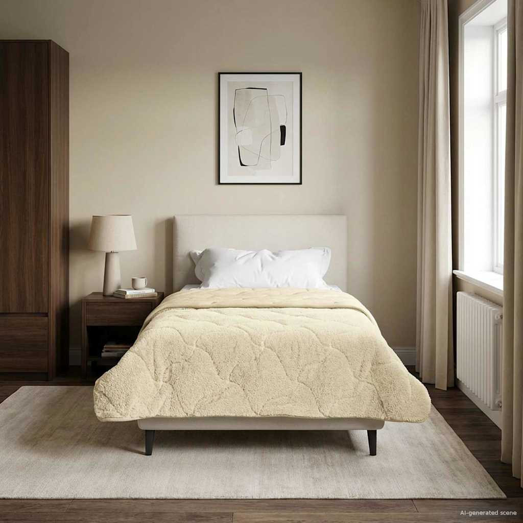 vidaXL Sommerdecke Creme 140 x 200 cm Mikrofaser und Teddy-Fleece
