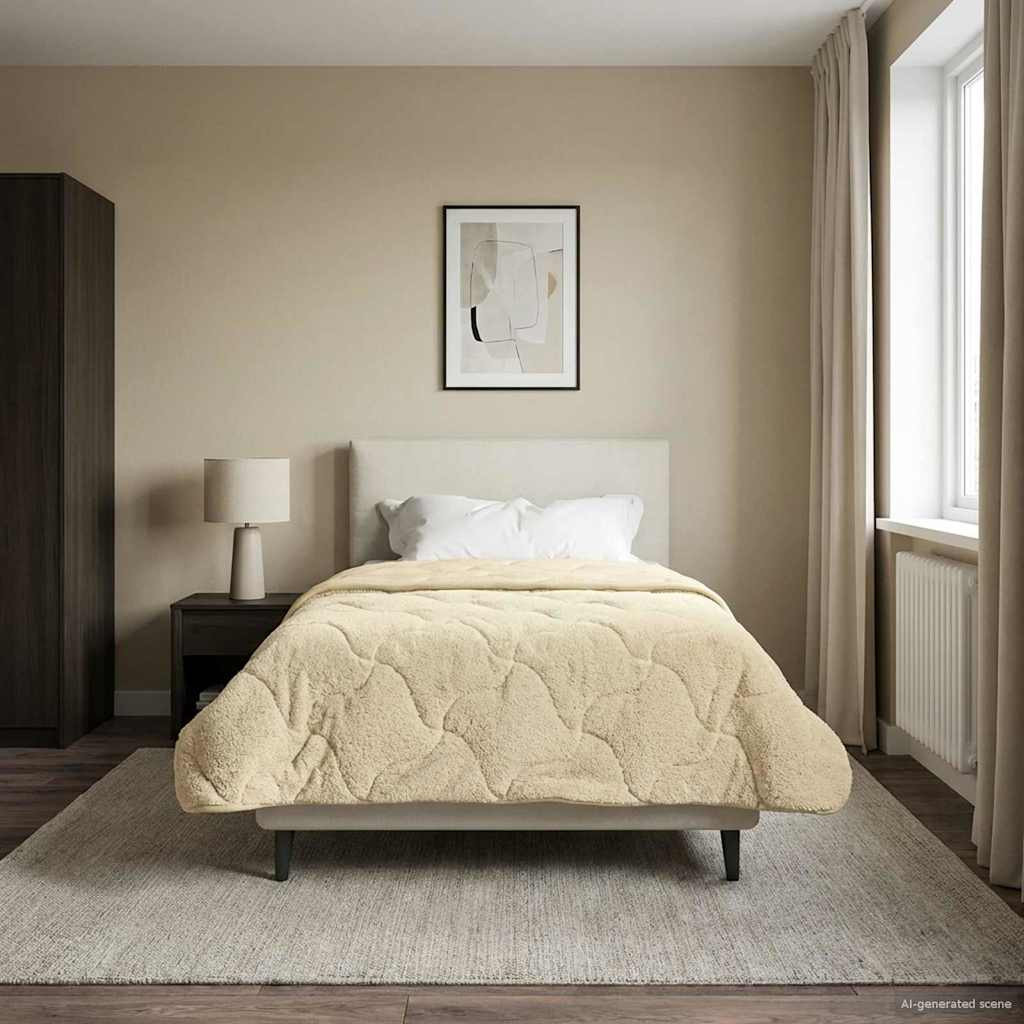 vidaXL Sommerdecke Creme 140 x 220 cm Mikrofaser und Teddy-Fleece