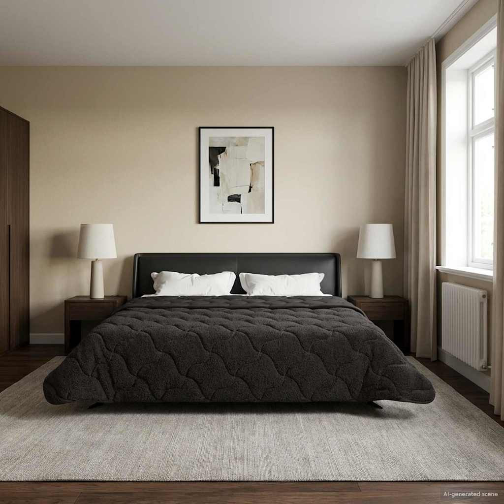vidaXL Ganzjahresbettdecke Gepolstert Anthrazit 200 x 200 cm