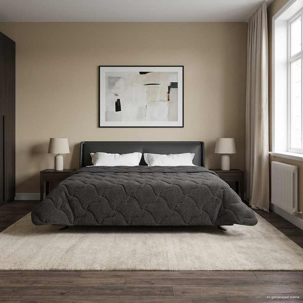 vidaXL Ganzjahresbettdecke Gepolstert Anthrazit 200 x 240 cm