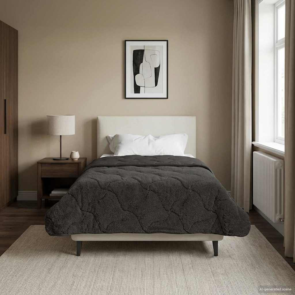 vidaXL Ganzjahresbettdecke Gepolstert Anthrazit 140 x 220 cm
