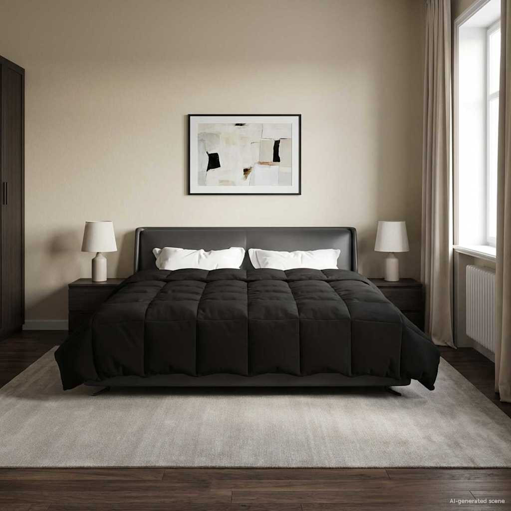 vidaXL Ganzjahresbettdecke 260 x 220 cm 4 Jahreszeiten Schwarz