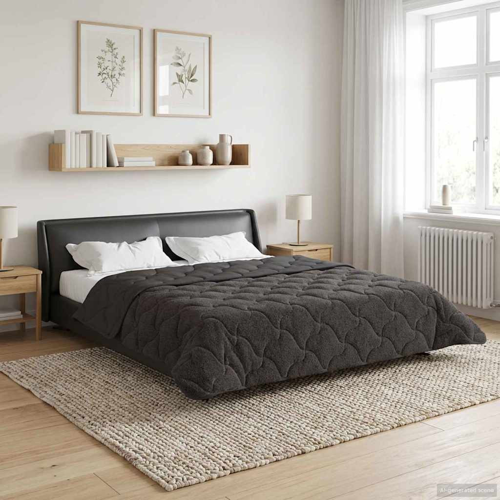 vidaXL Ganzjahresbettdecke Gepolstert Anthrazit 220 x 240 cm