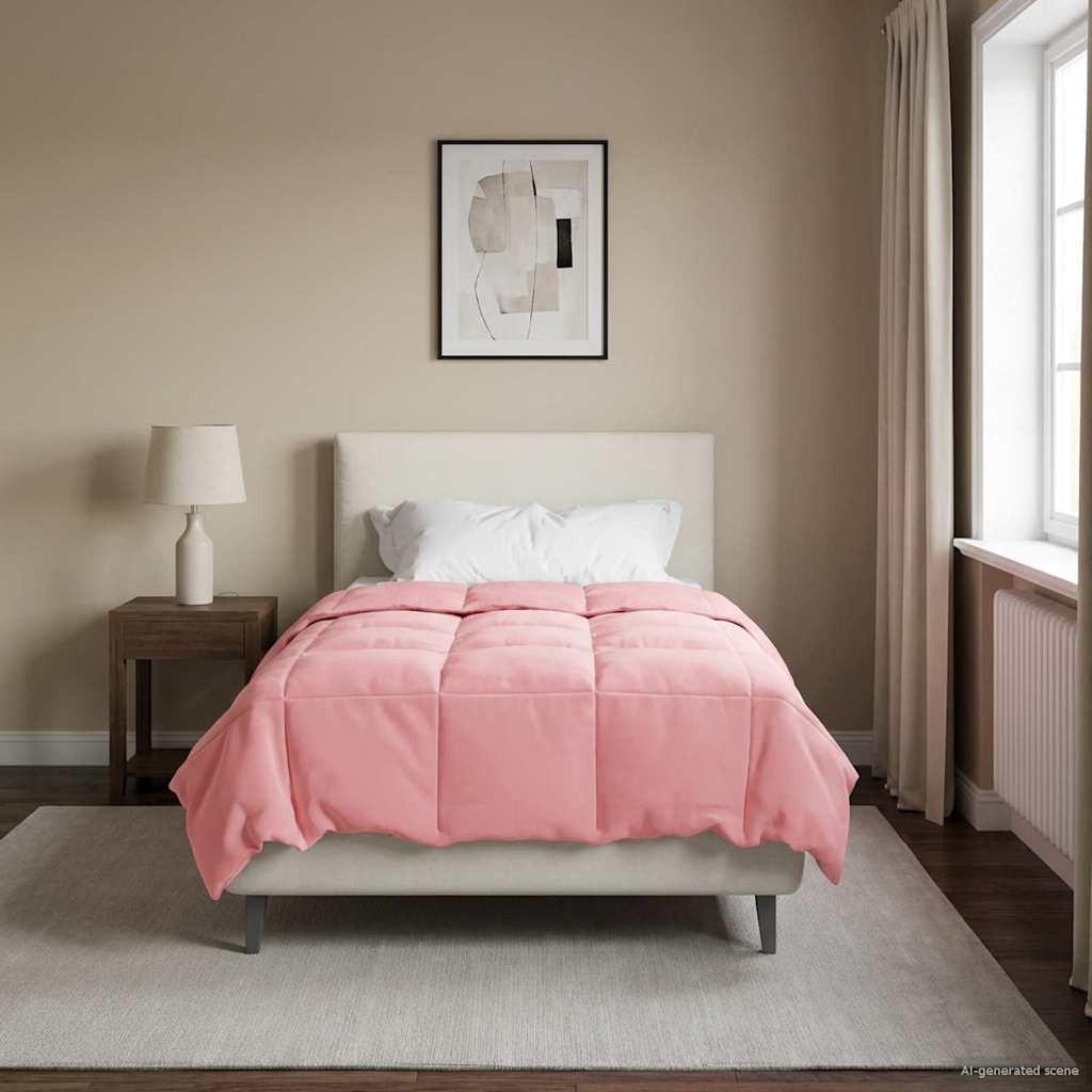 vidaXL Ganzjahresbettdecke Gepolstert Rosa 140 x 200 cm Mikrofaser