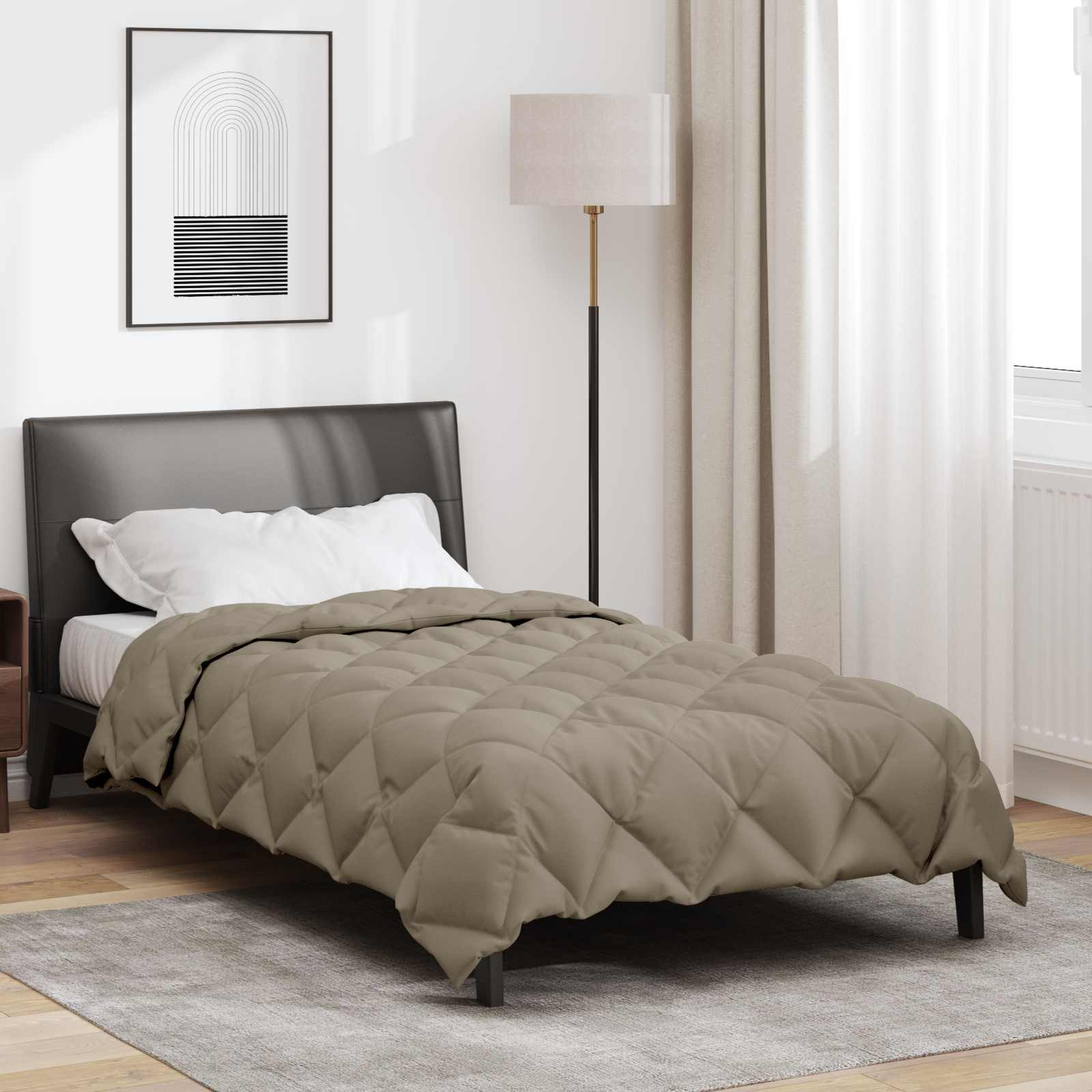 vidaXL Winterbettdecke 140 x 220 cm 450 g/m² Hellgrau