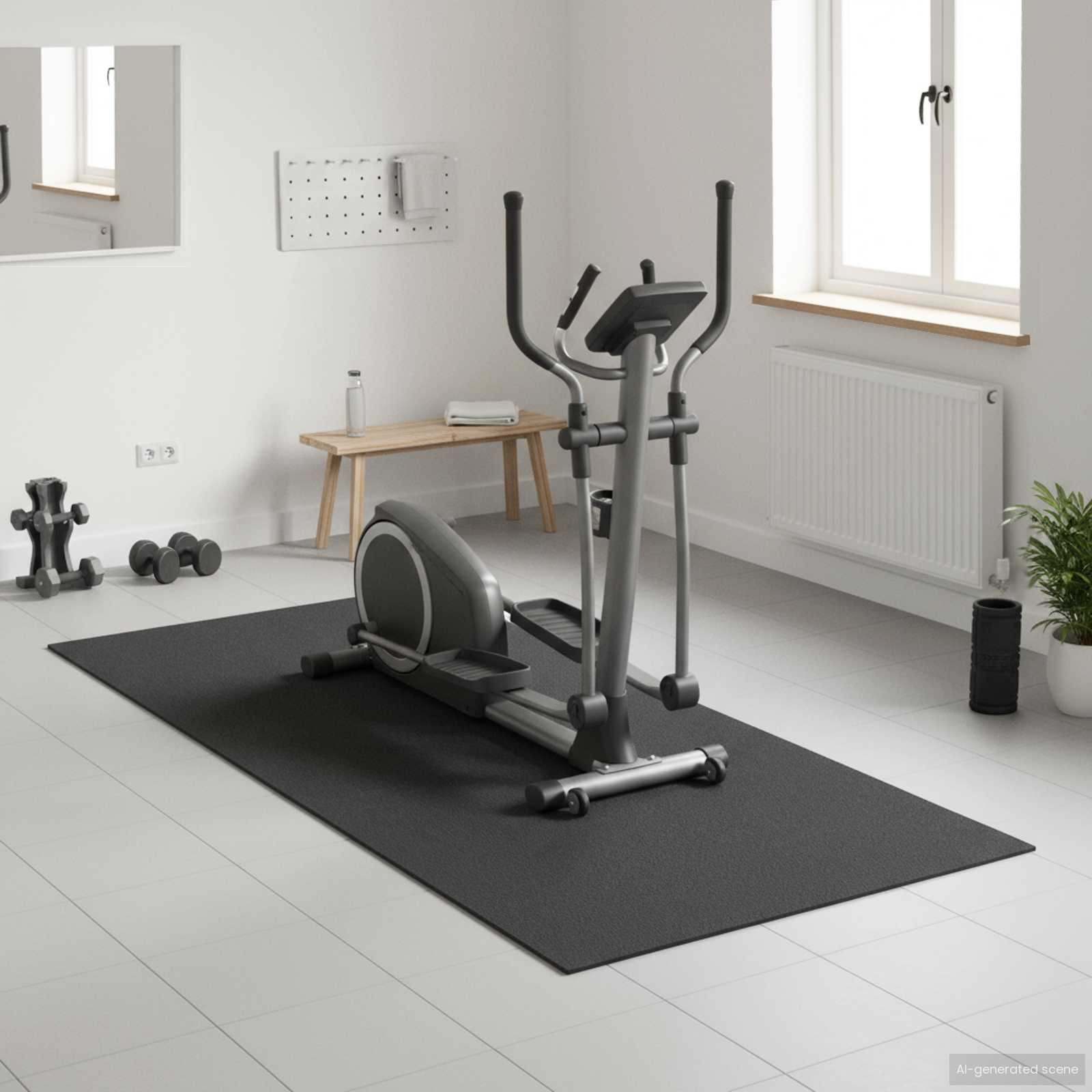 vidaXL Sport Schutzmatte Schwarz 180 x 75 x 0,6 cm Hochdichtes PVC