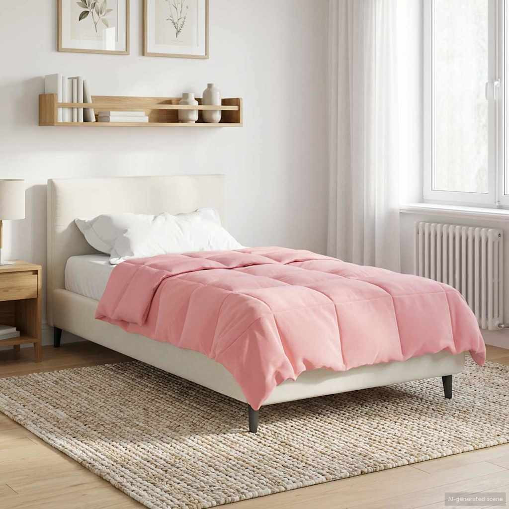 vidaXL Ganzjahresbettdecke Gepolstert Rosa 140 x 220 cm Mikrofaser