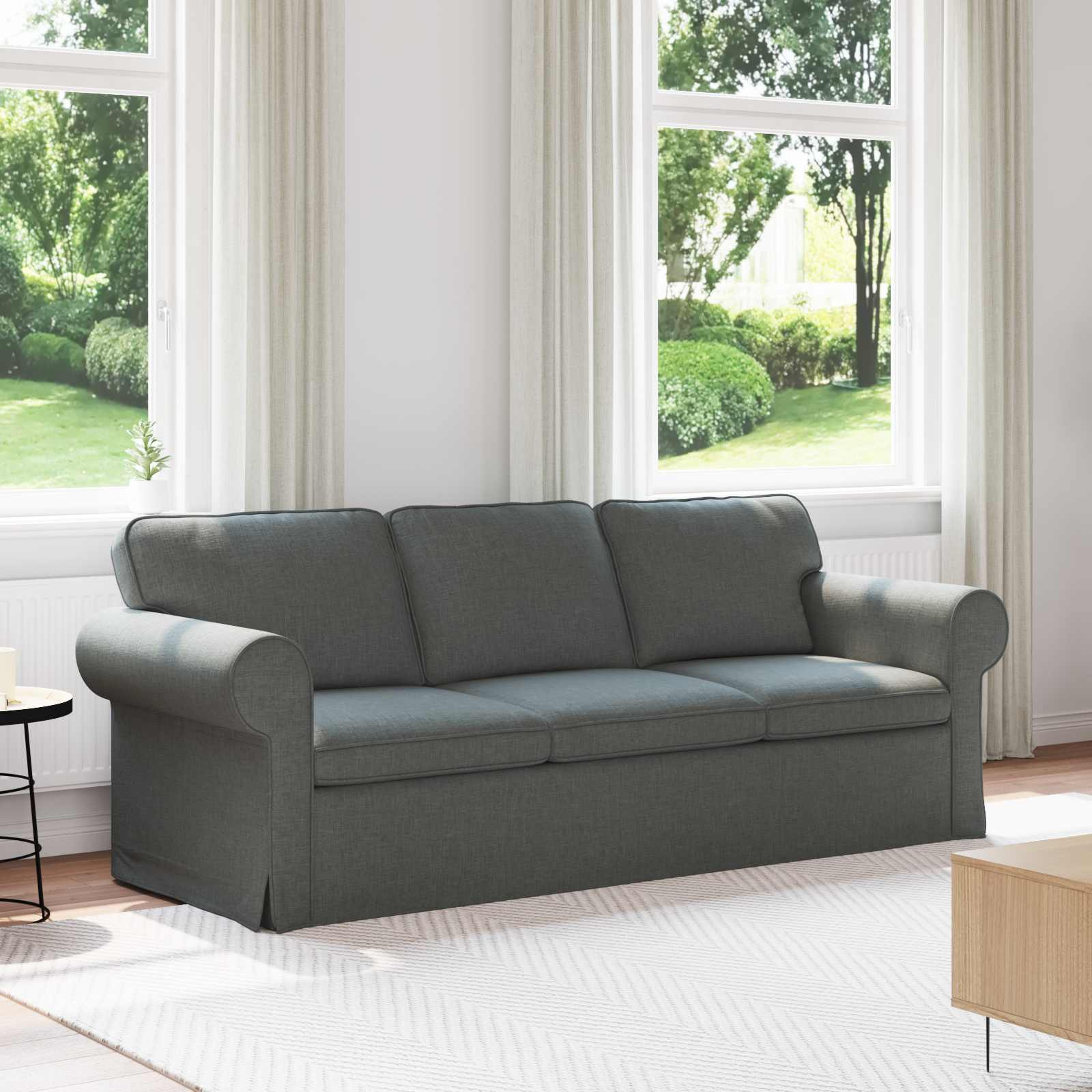 vidaXL Sofa Dunkelgrau 215 x 82 x 80 cm Stoff