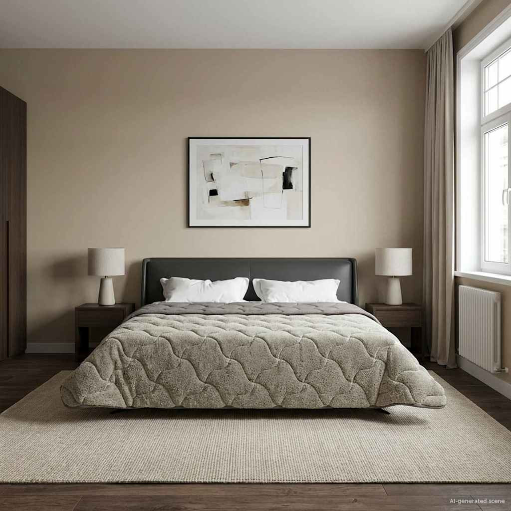 vidaXL Ganzjahresbettdecke Gepolstert Hellgrau 240 x 260 cm